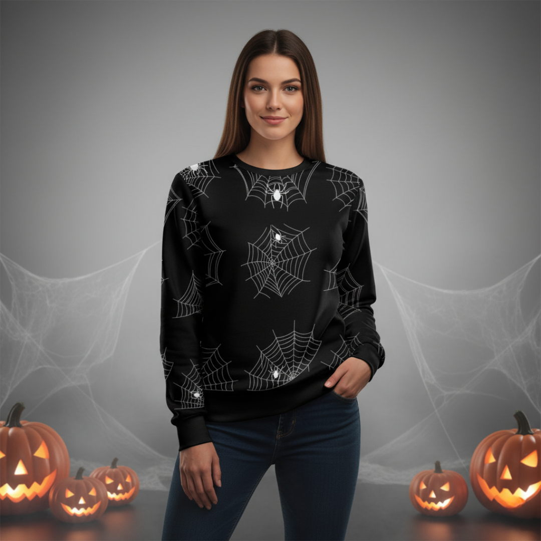 HALLOWEEN SPIDERWEB SWEATSHIRT Taufaa