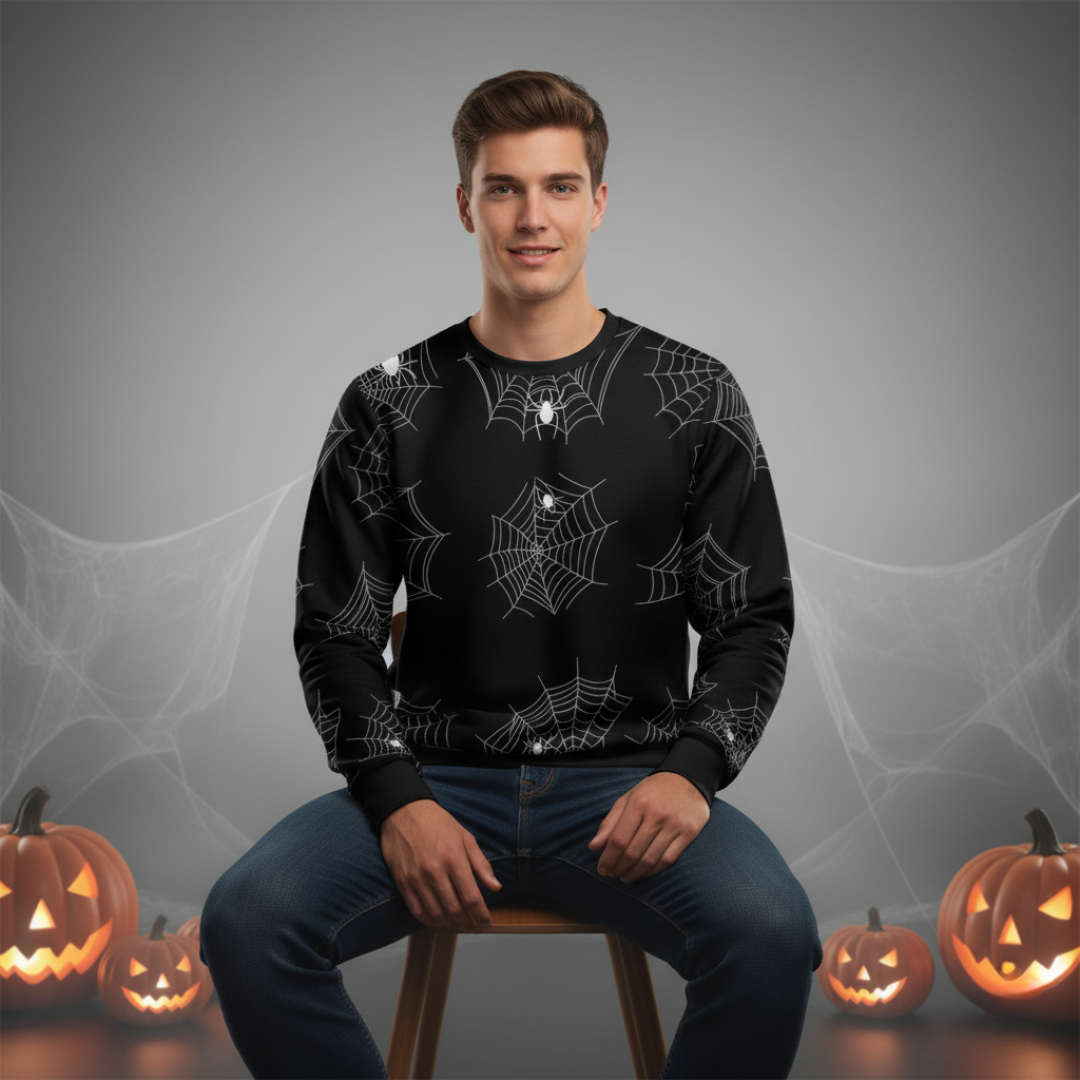 HALLOWEEN SPIDERWEB SWEATSHIRT Taufaa