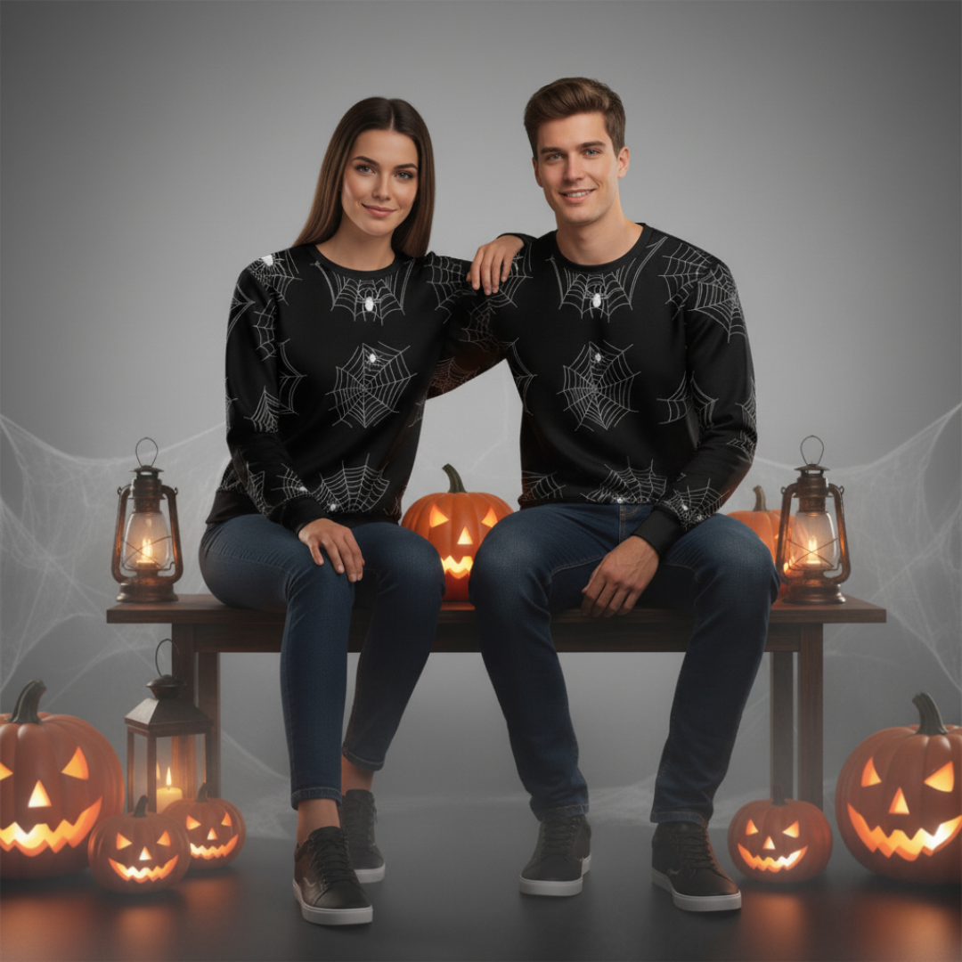 HALLOWEEN SPIDERWEB SWEATSHIRT Taufaa