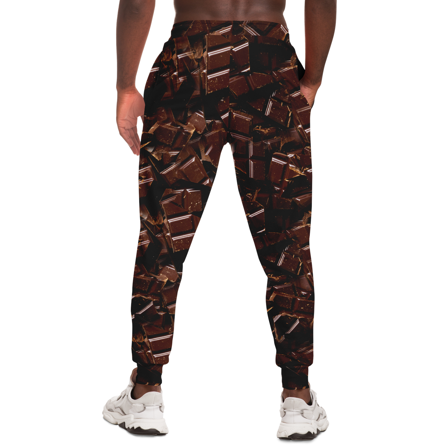 Chocolate Rush Joggers for Men – Rear view highlighting comfort fit and dessert-inspired print