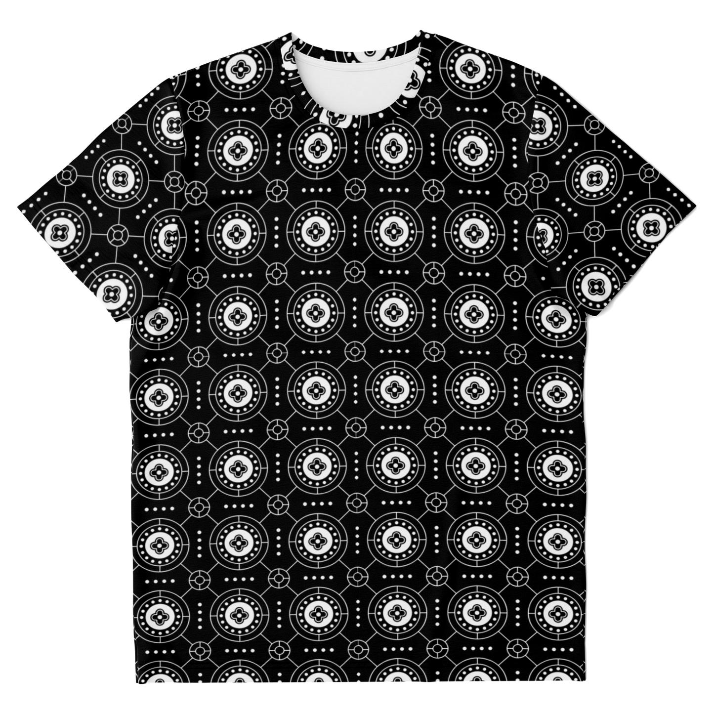 black and white tshirt,
geometric print t-shirt