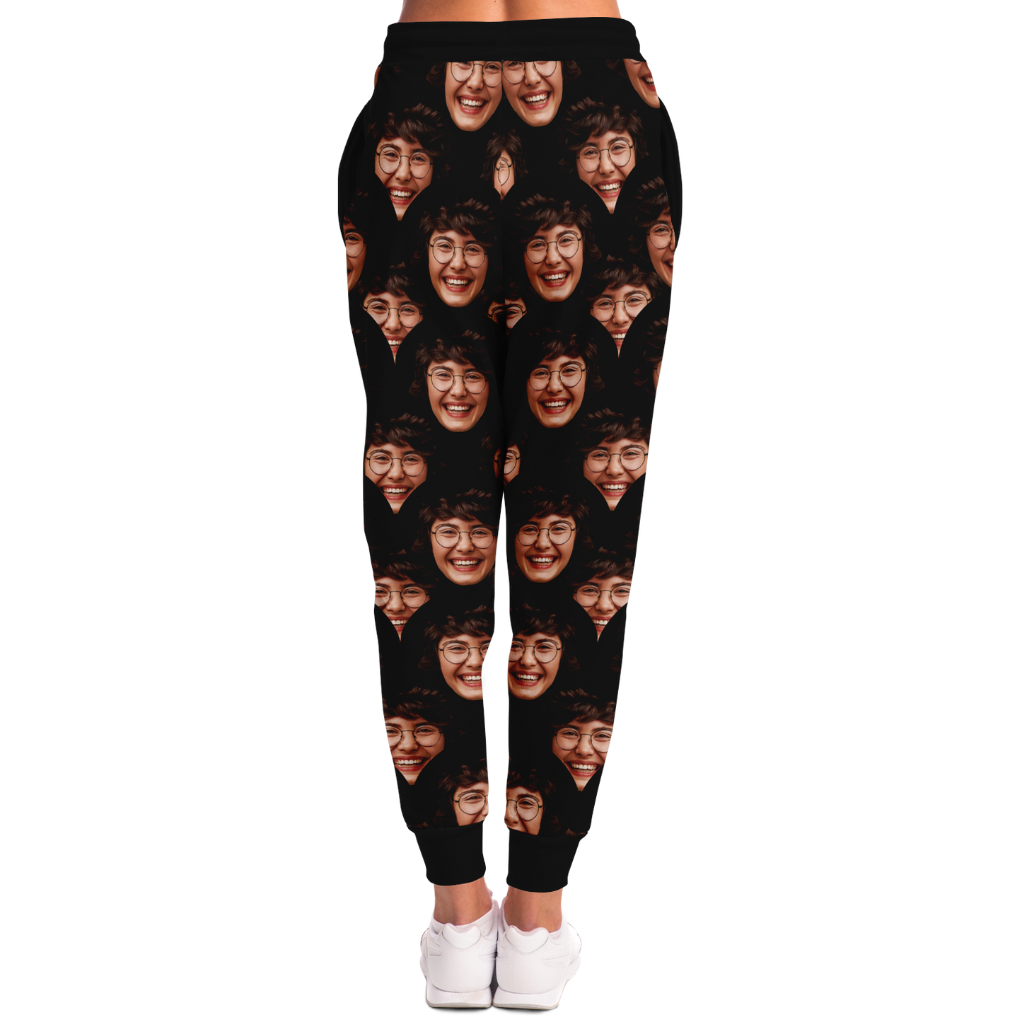 Women’s Custom Joggers – Back view showcasing a flattering silhouette and your custom design