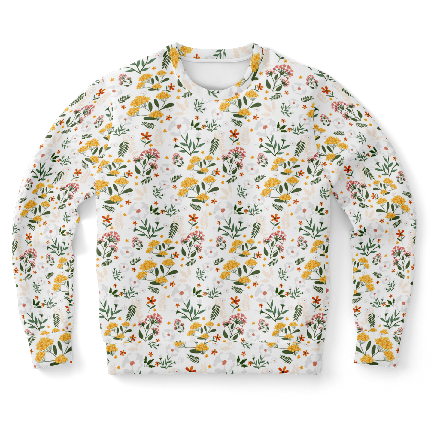 floral print sweatshirt,
unisex sweatshirt,
white sweatshirt