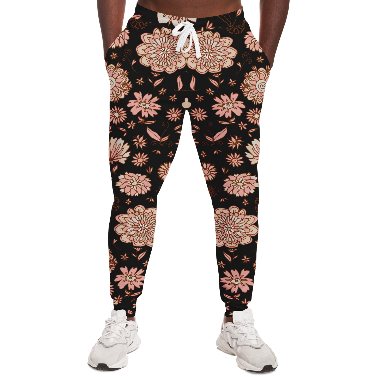 Floral Print Joggers for Men – Rear fit with elegant petal design