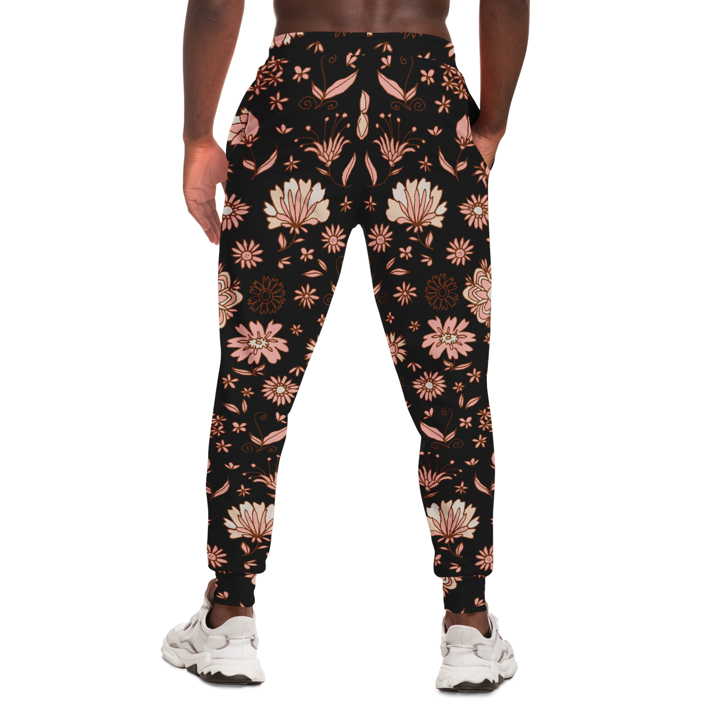 Floral Print Joggers for Men – Rear fit with elegant petal design