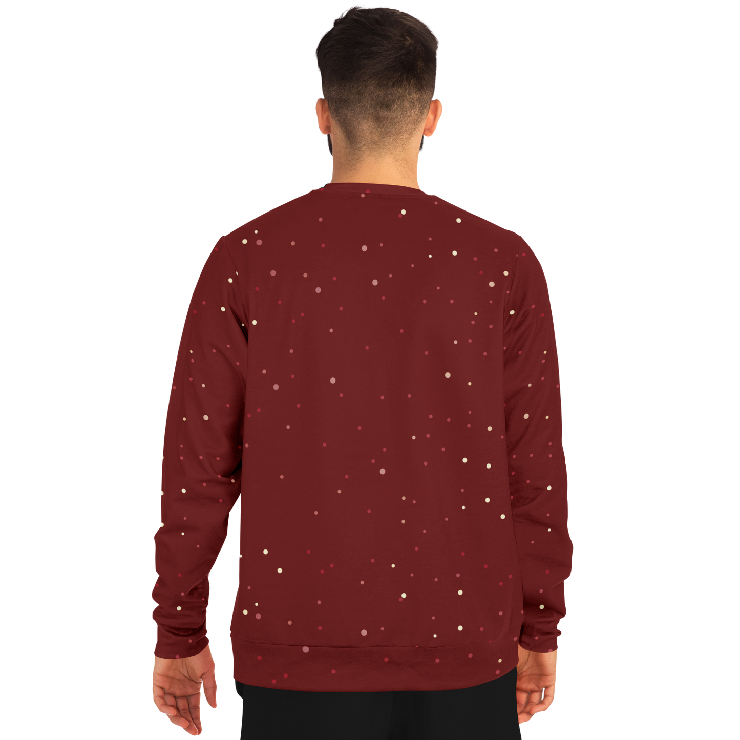 Festive Frost Hoodie – male model back view wearing Christmas hoodie