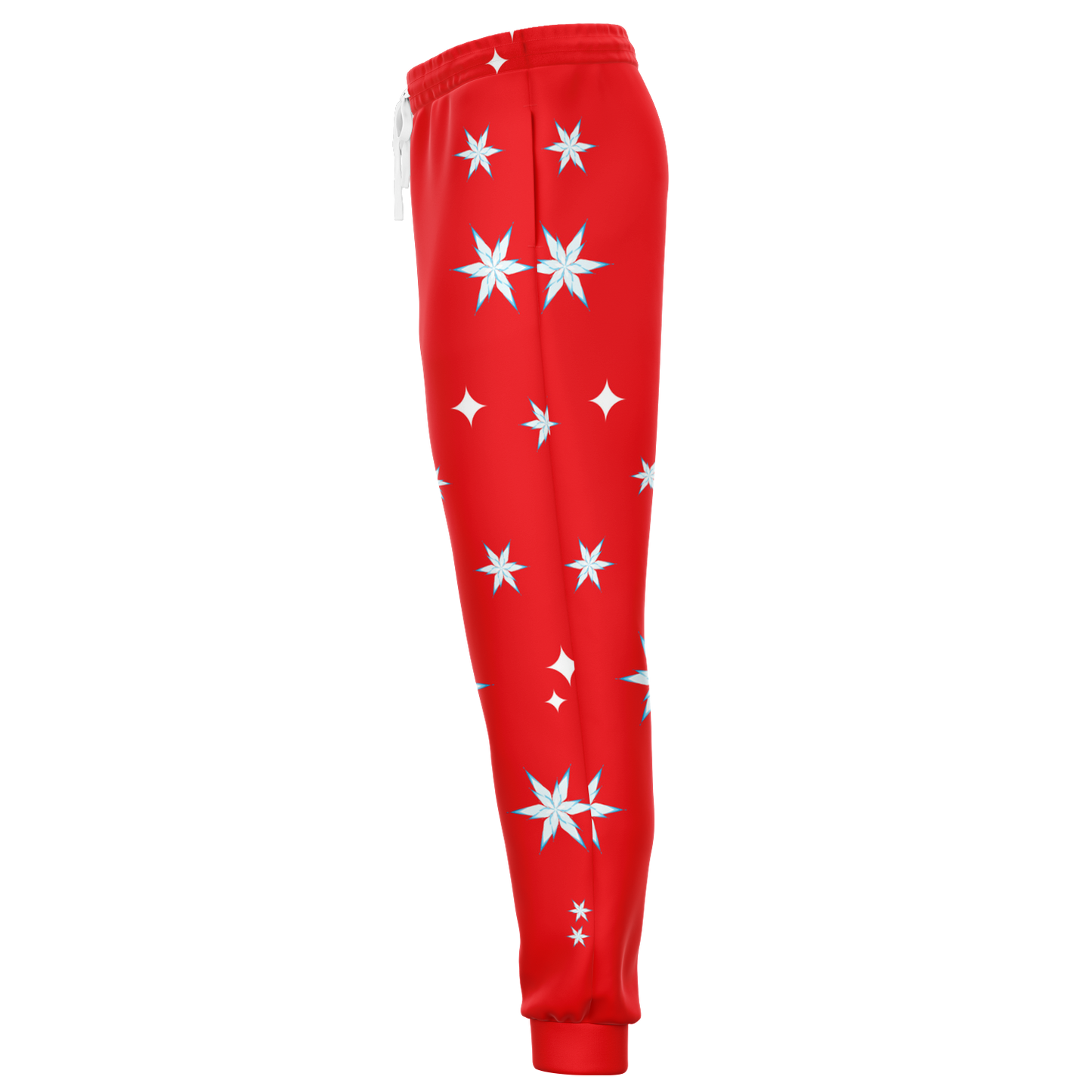 Right side view of Festive Glow Joggers styled with sneakers