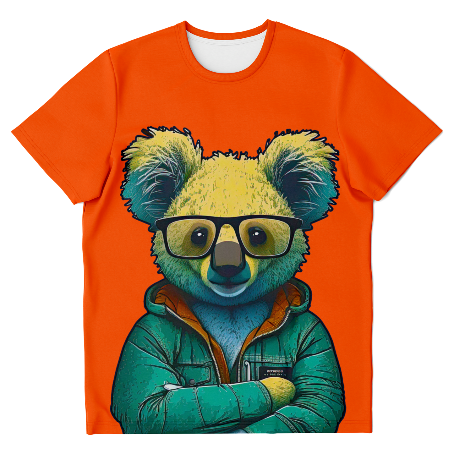 animal print t-shirt,
orange tshirt