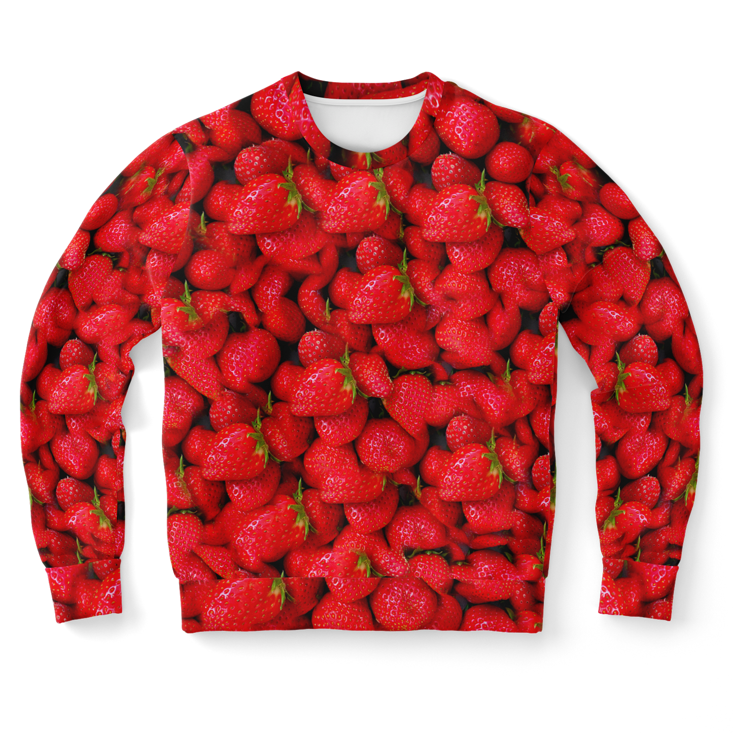 Red sweatshirt,
fruit print
