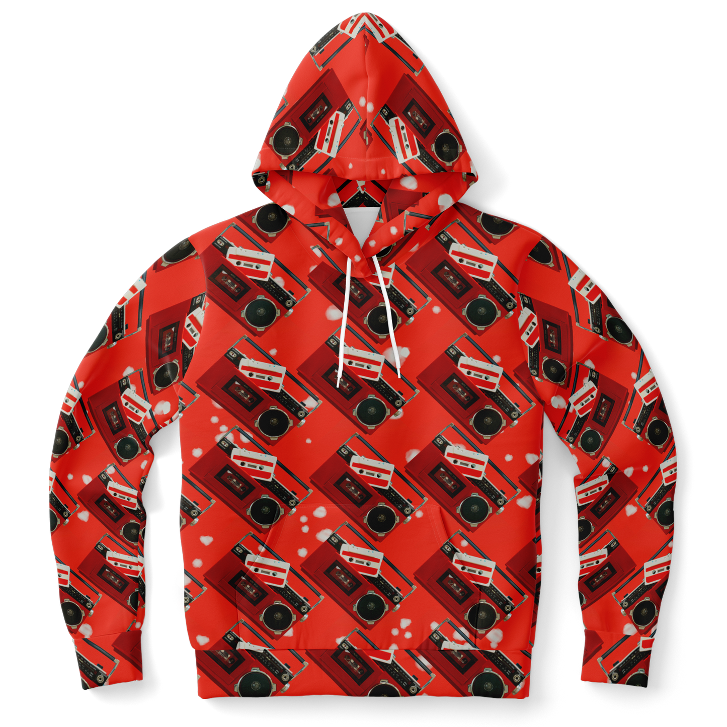 red hoodie,
retro print hoodie,
unisex hoodie,
statement hoodie,
graphic hoodie