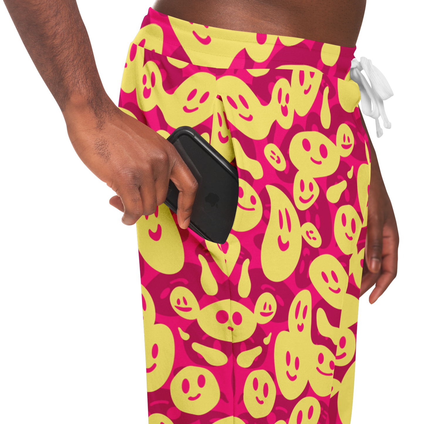 Smiley Loop Joggers – Side view showing convenient pocket design and soft waistband