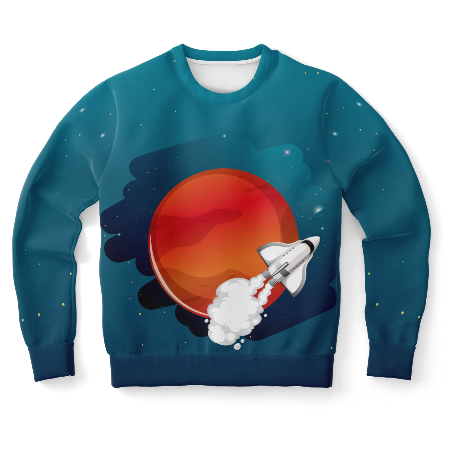 space print sweatshirt,
space lover gift,
teal sweatshirt
