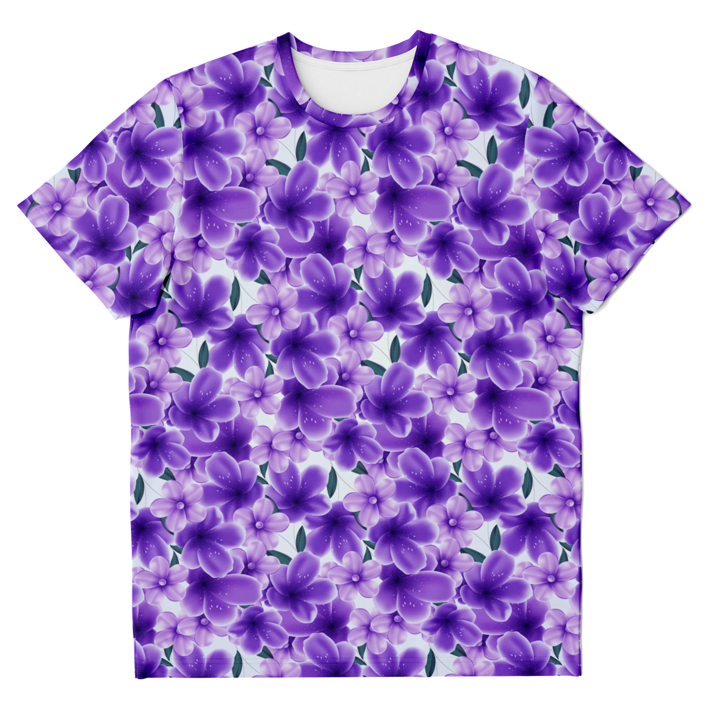 floral pattern t-shirt,
violet tshirt,
unisex tshirt