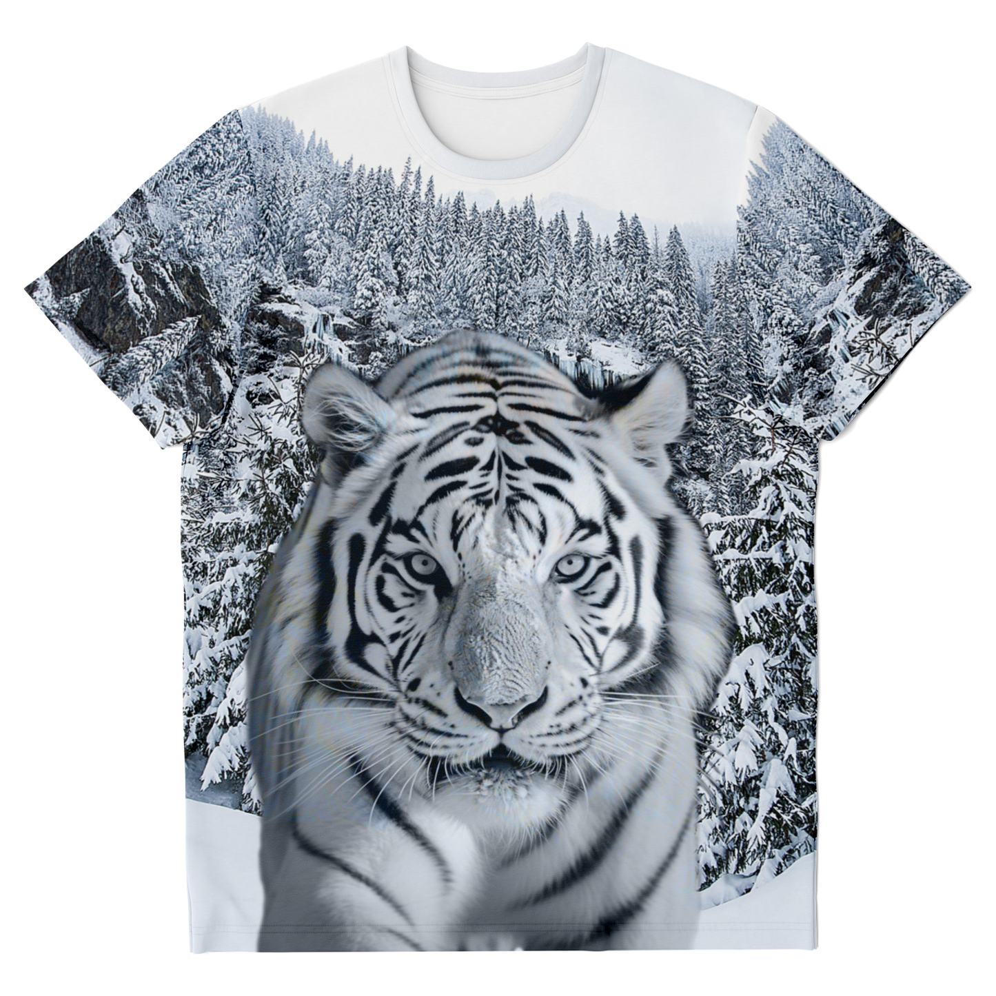 white tiger t-shirt,
animal graphic t-shirt,
wildlife t-shirt,
nature print t-shirt