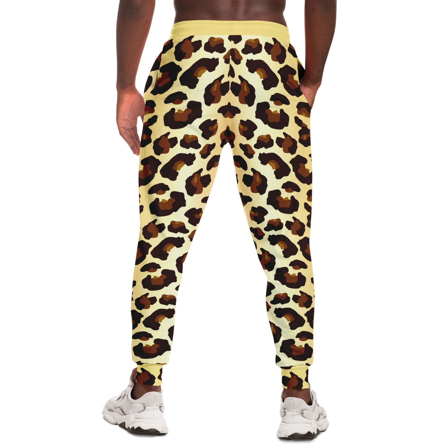 Men’s Zebra Print Joggers – Back angle highlighting a relaxed fit and bold zebra stripes