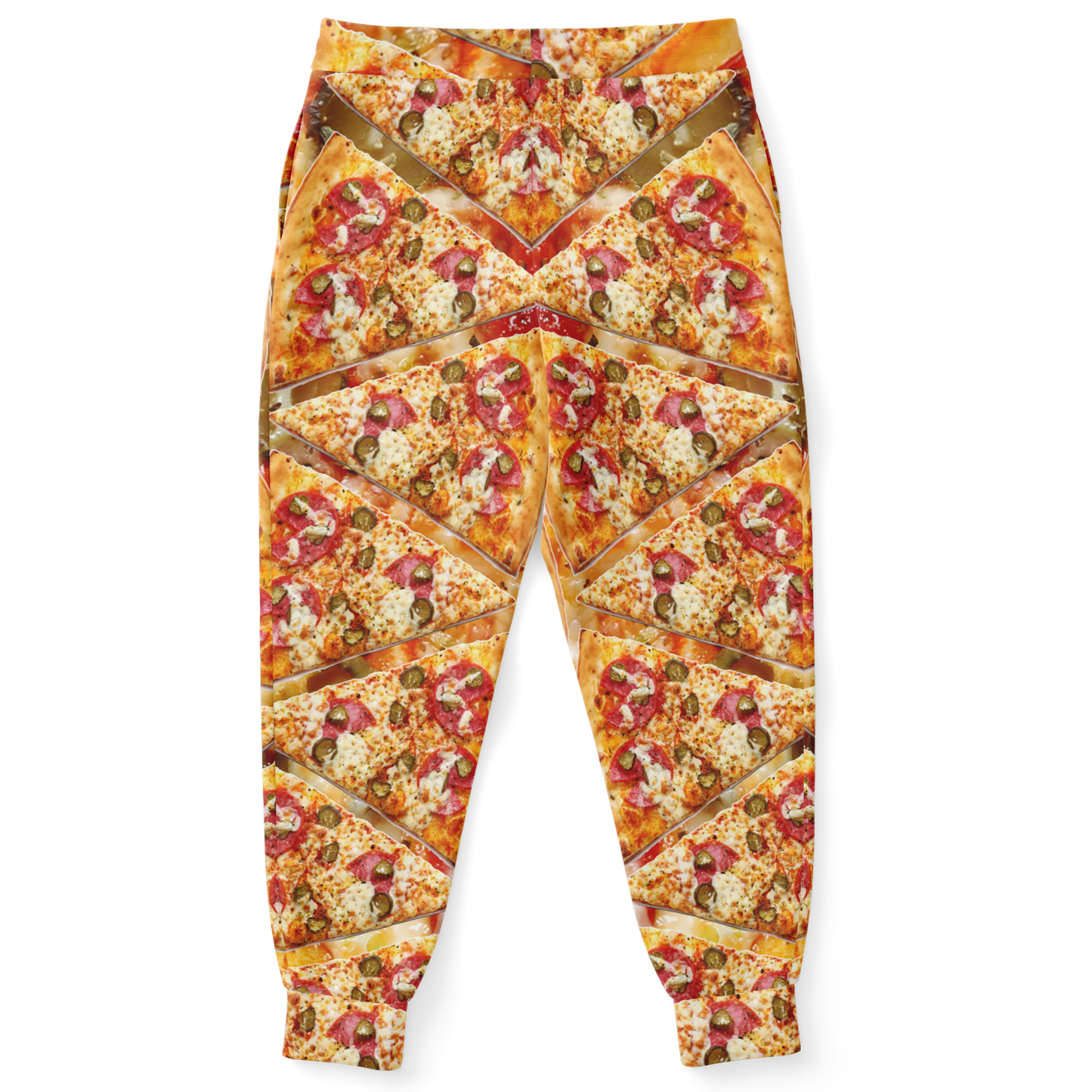 Cheesy Pizza Joggers – Back view showcasing fun and food-inspired design