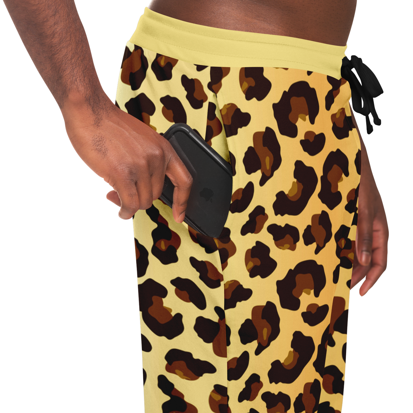 Cheetah Print Joggers – Pocket close-up showing secure storage and vibrant pattern