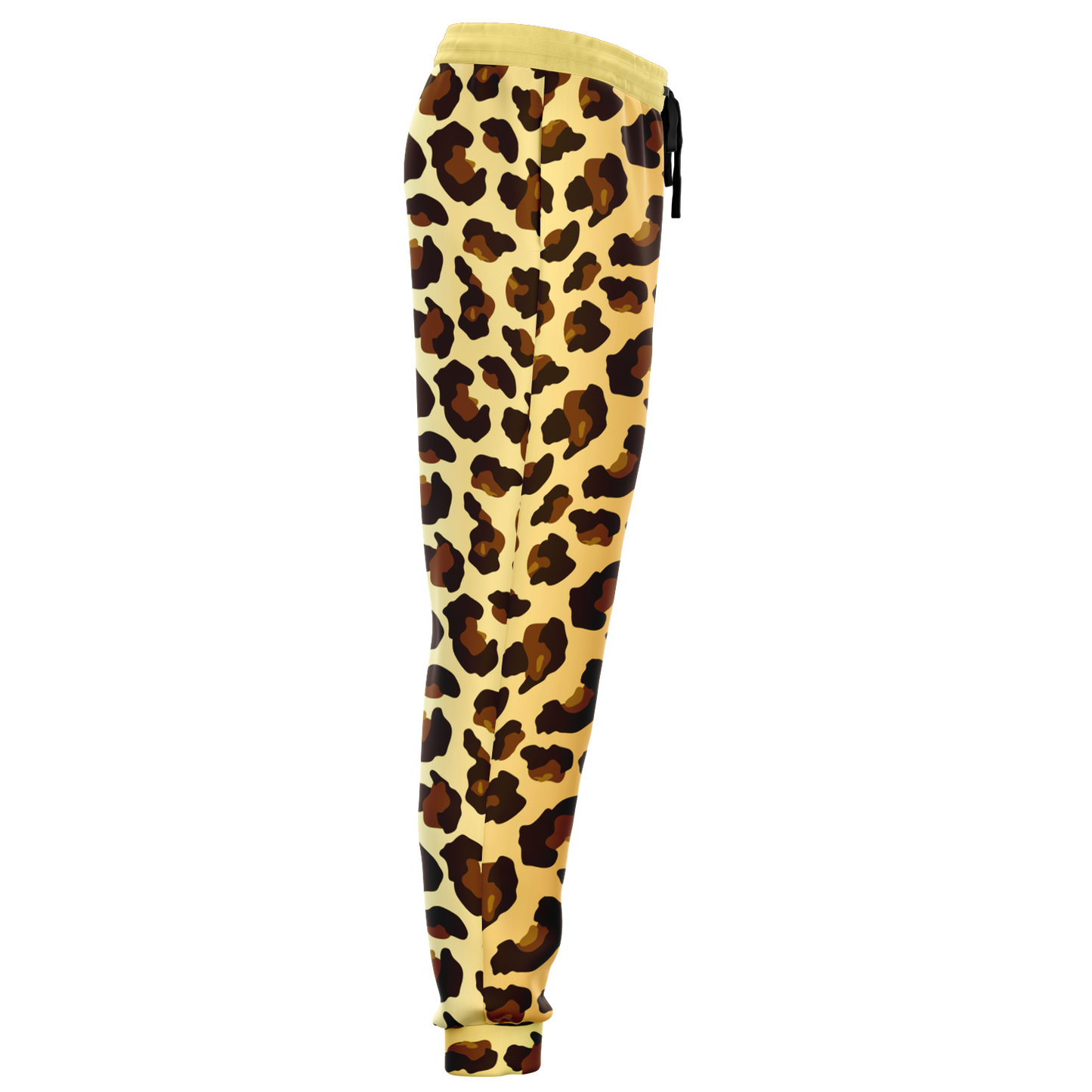 Cheetah Print Joggers – Right side view highlighting full-length animal print pattern