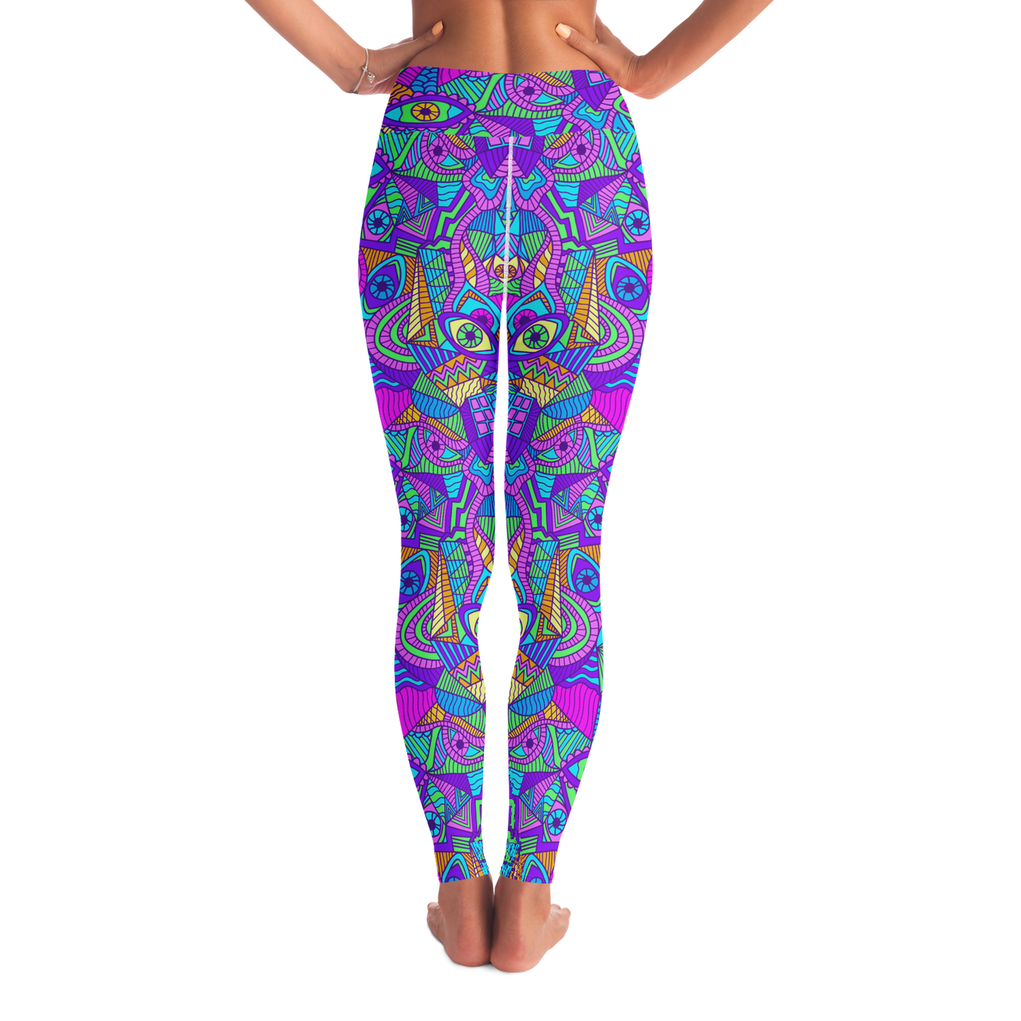 Color Rush Leggings – Back view highlighting the energetic multicolor pattern