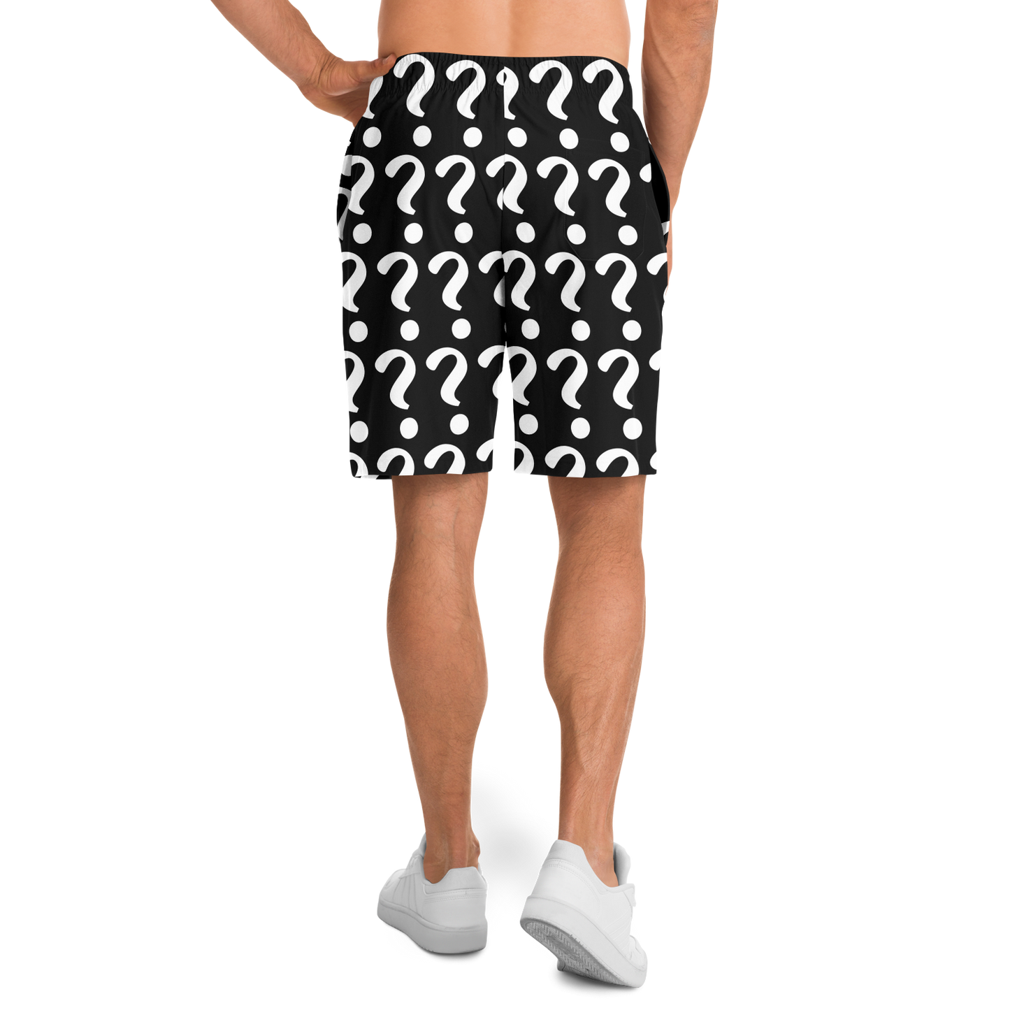 Back view of Custom Print Shorts modeled with full custom-print zone