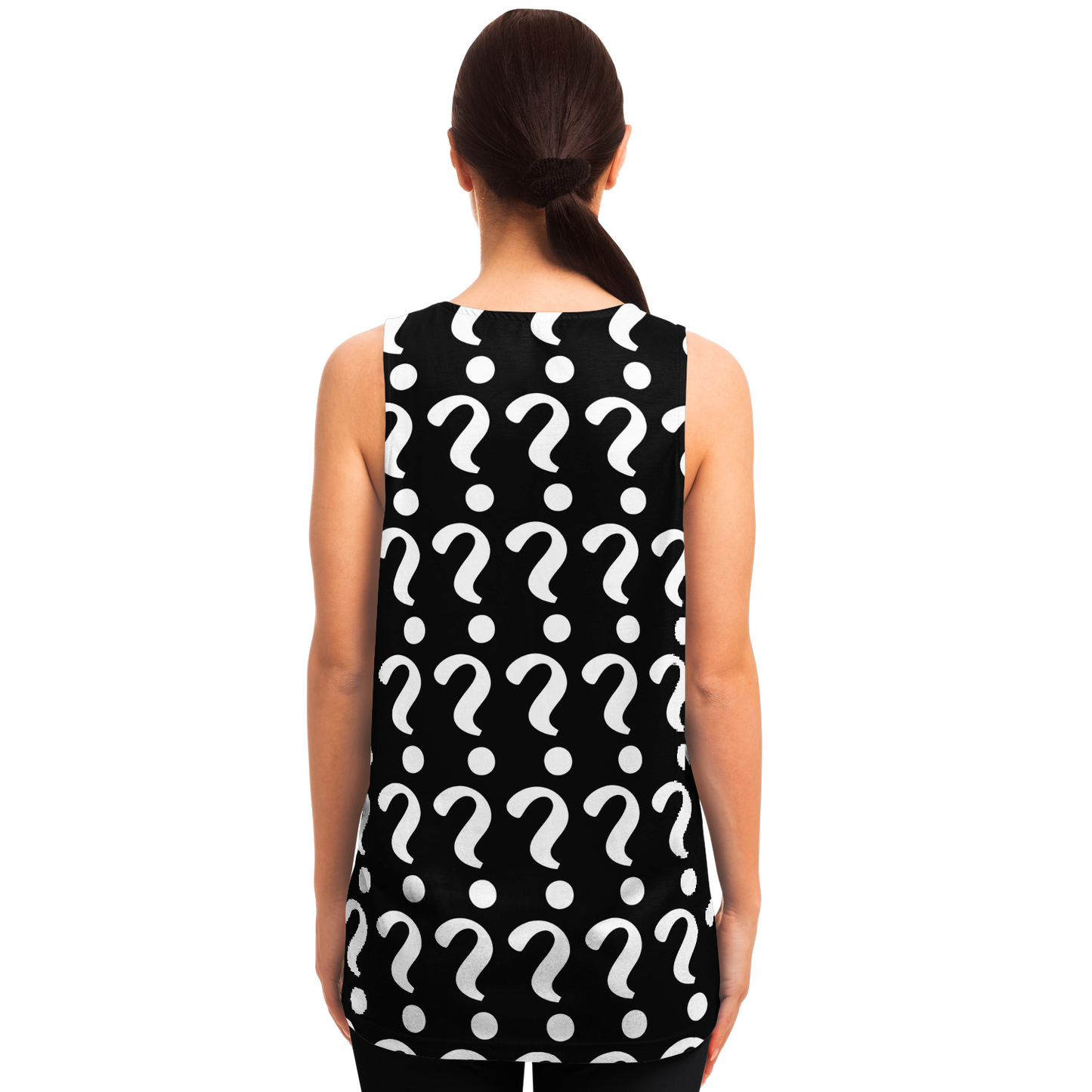 Back view of woman wearing Custom Print Tank Top with customizable pattern template