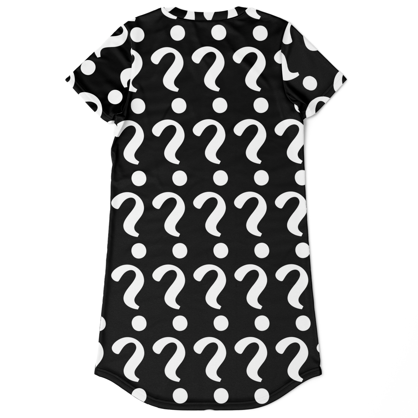Flatlay back view of Custom Print T-Shirt Dress showing customizable print area