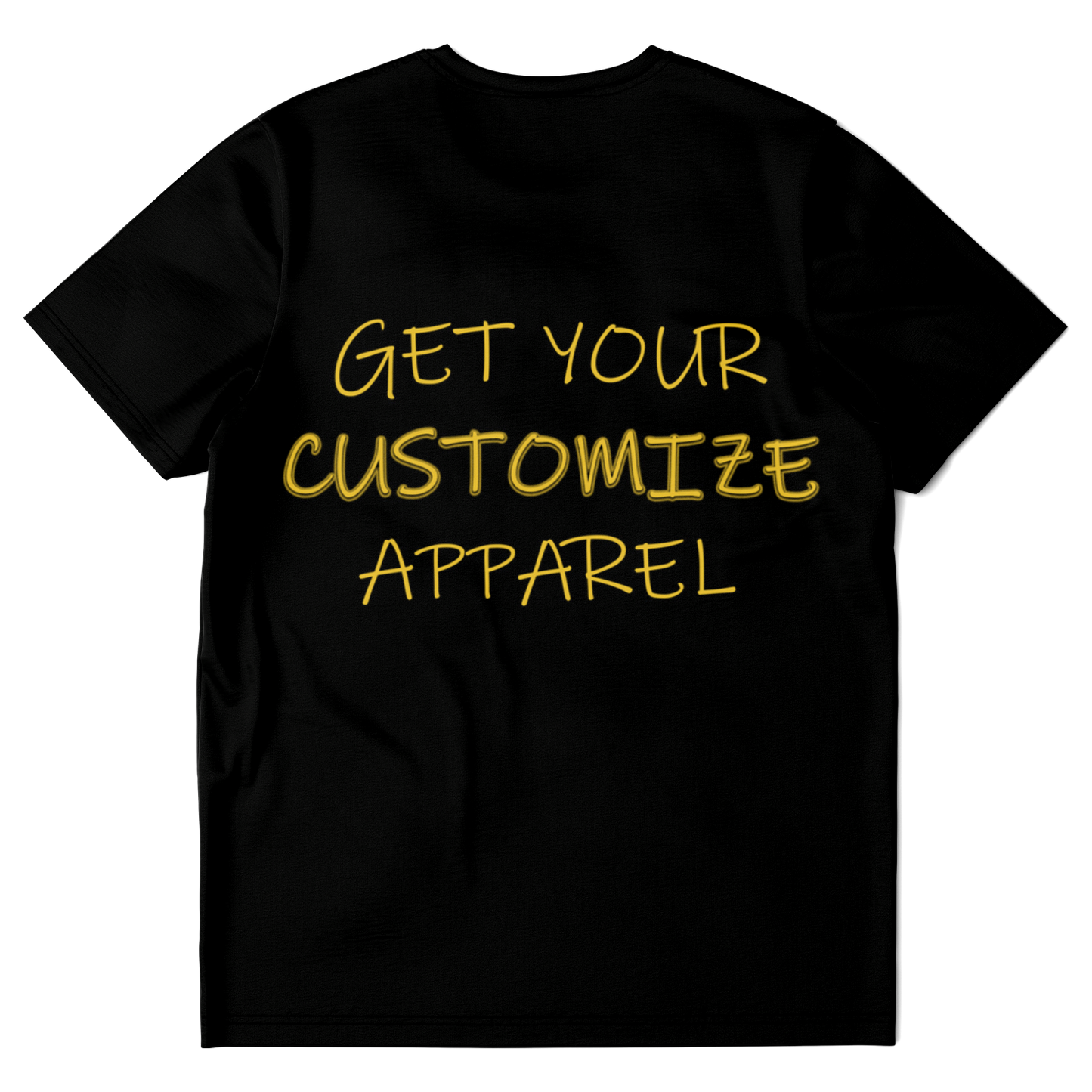 Flatlay back view of Custom T-Shirt showing customizable area for user-defined print