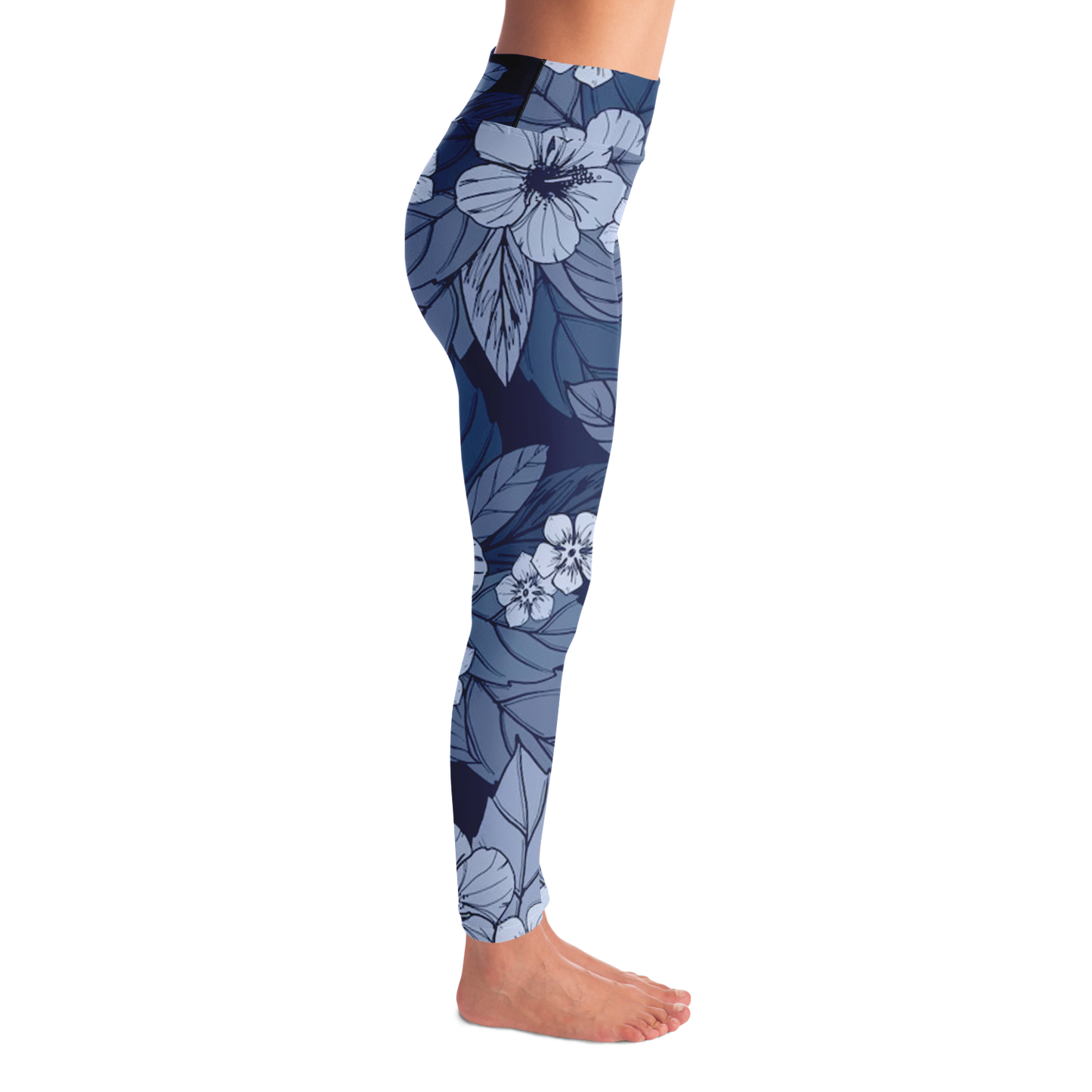 Midnight Bloom Leggings – Right side view with soft floral transitions and flexible wear