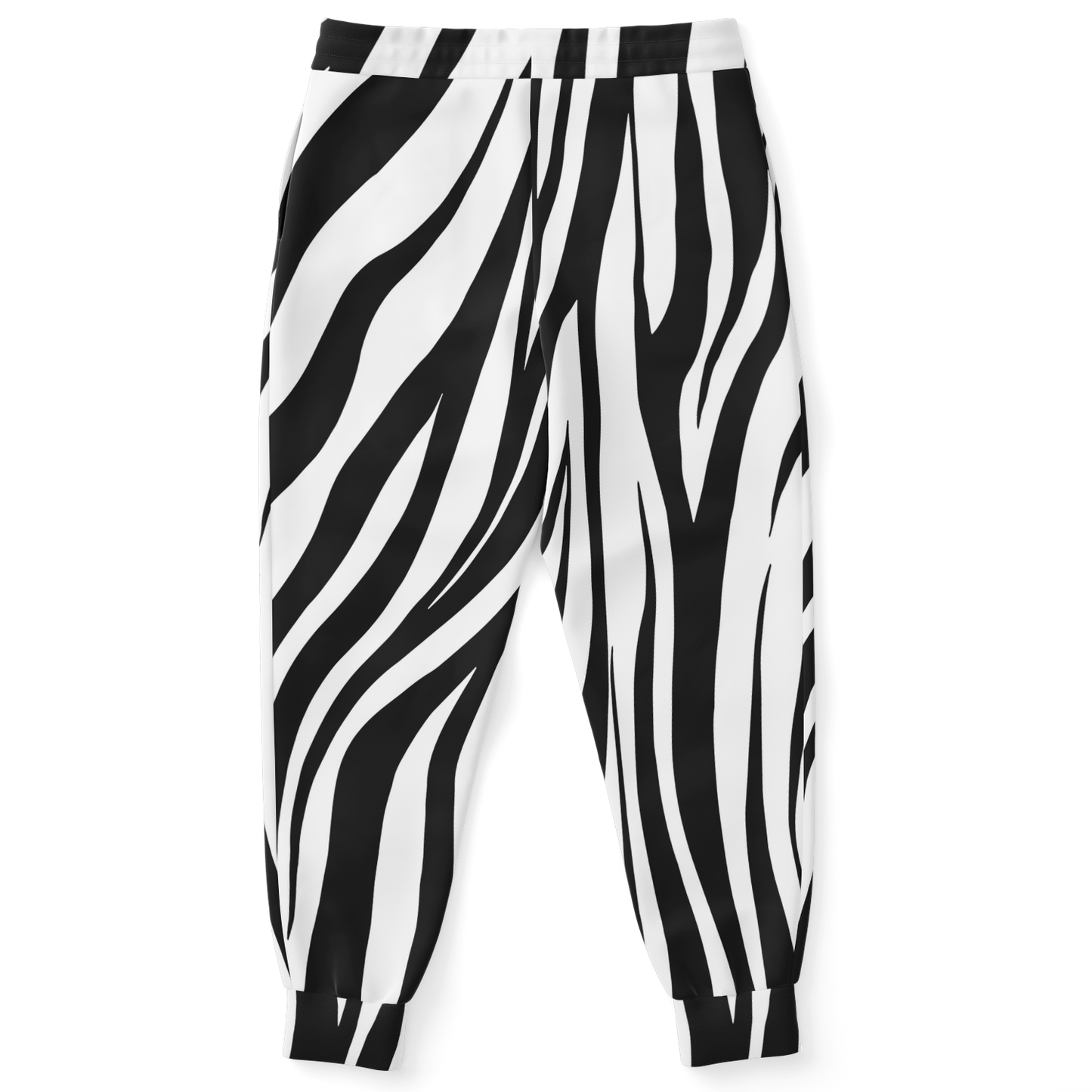 Zebra Print Joggers – Back view showing full-length classic zebra print design