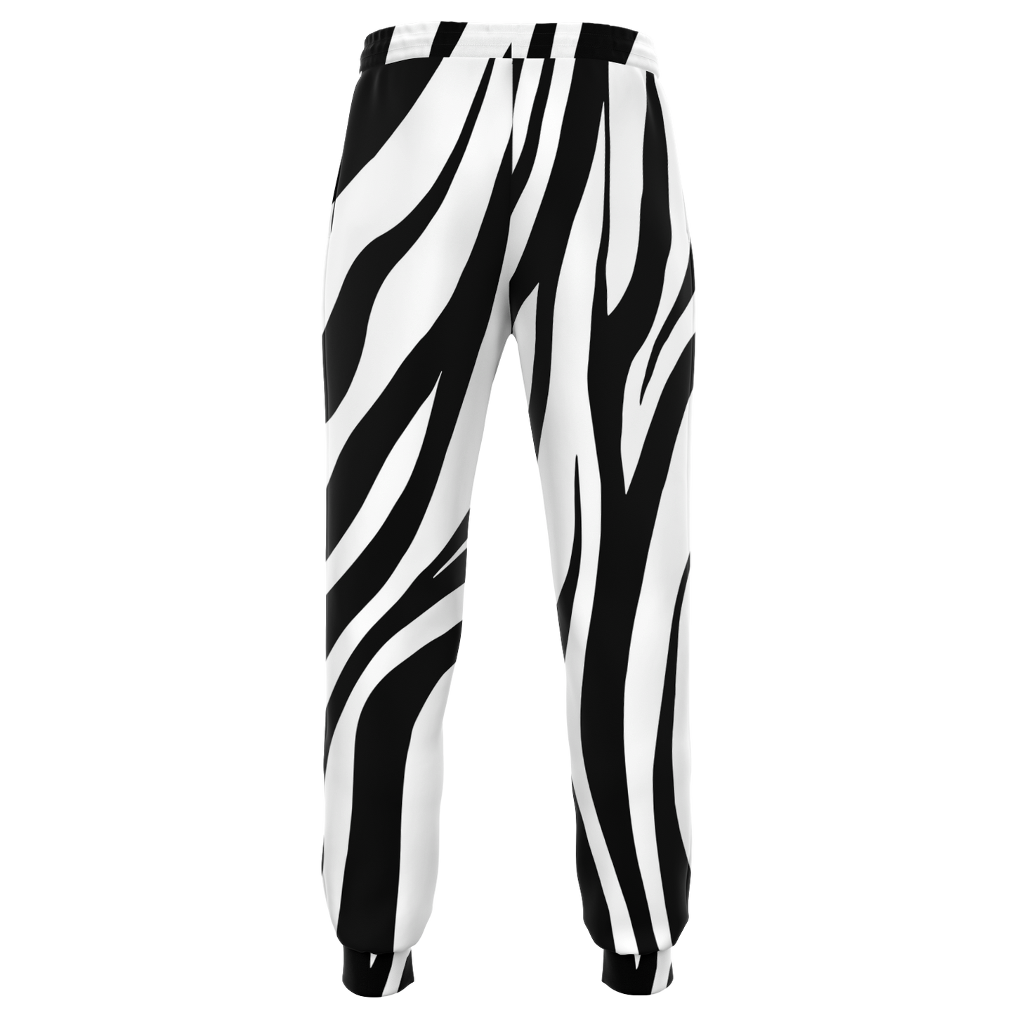 Zebra Print Joggers – Back view showing full-length classic zebra print design