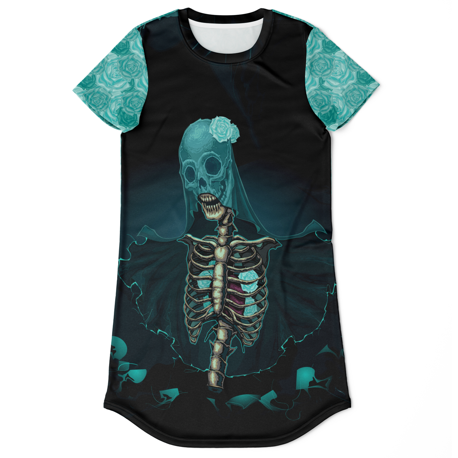 <alt.Scary Skeleton T-Shirt Dress - Taufaa>