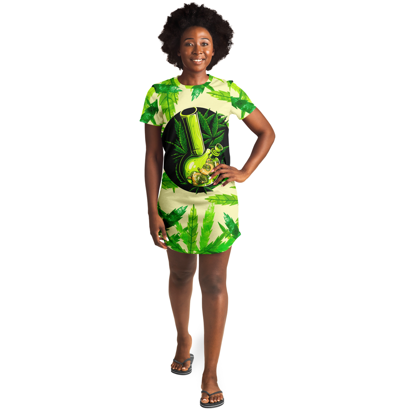 LEAF GARB T-SHIRT DRESS