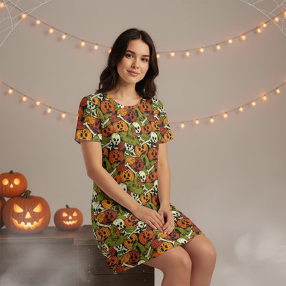 HALLOWEEN PUMPKINS T-SHIRT DRESS Taufaa