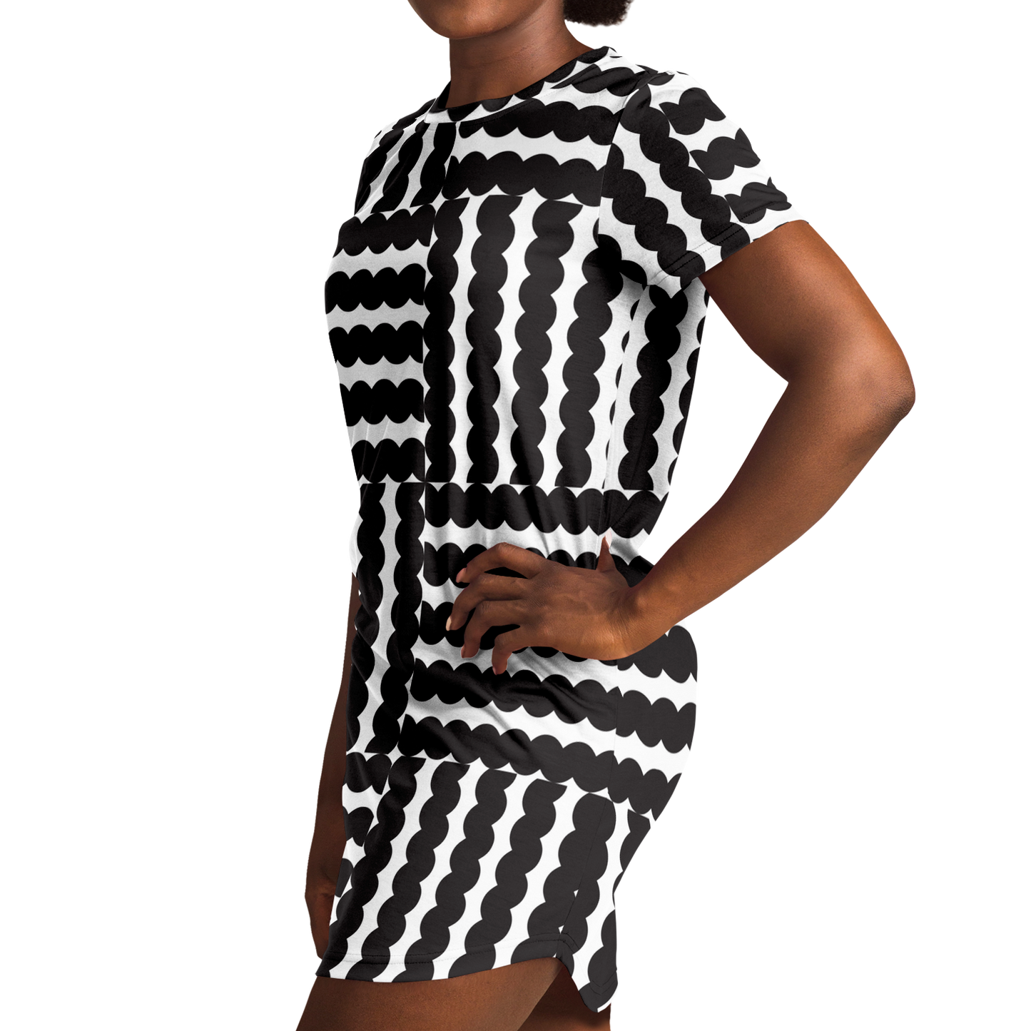 <alt.Stylish Stripes T-Shirt Dress - Taufaa>