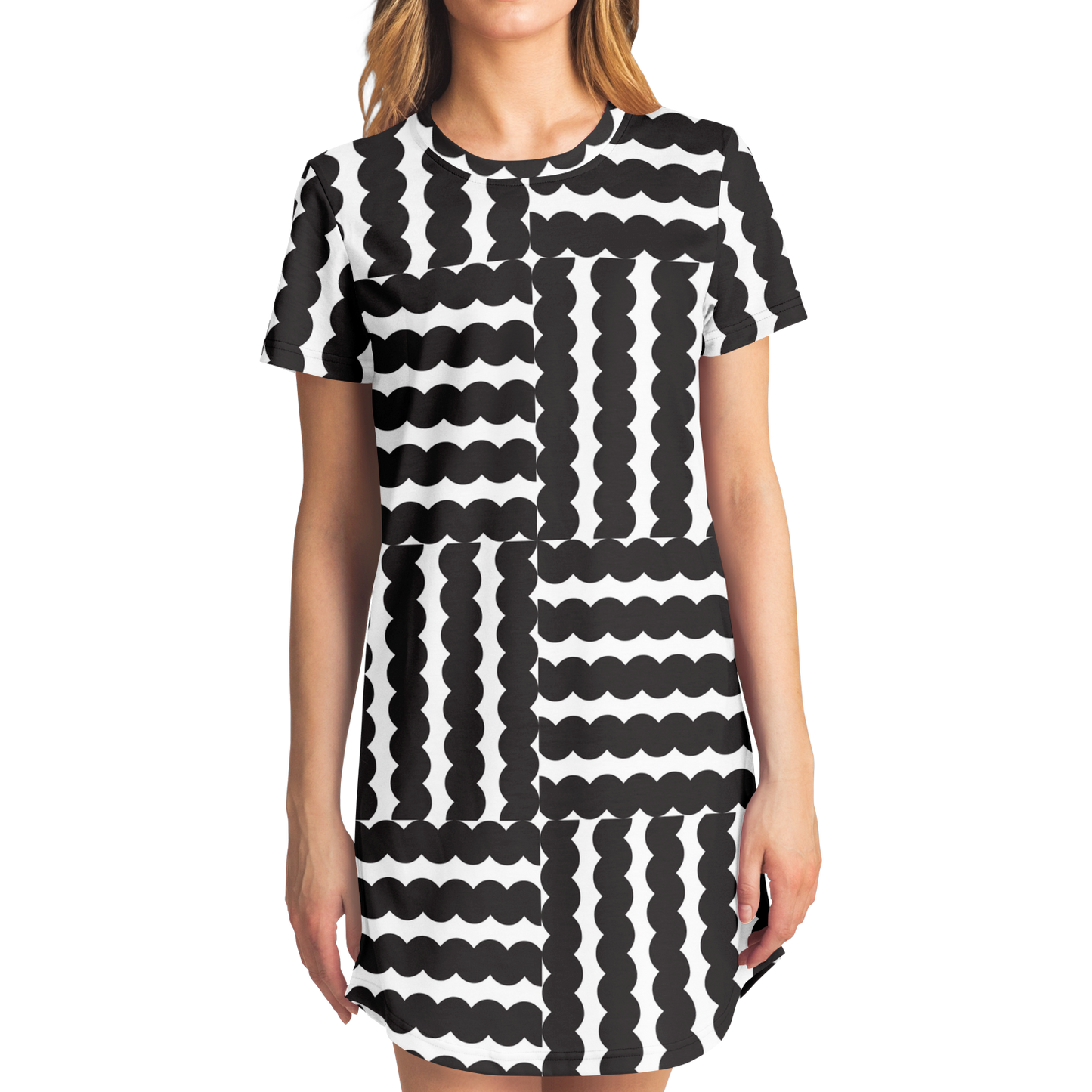 <alt.Stylish Stripes T-Shirt Dress - Taufaa>