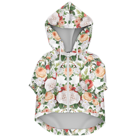 FLORAL DOG ZIP-UP HOODIE