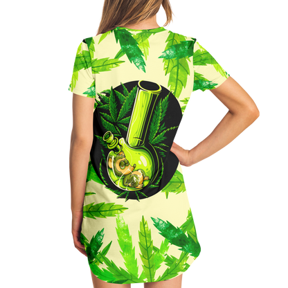 LEAF GARB T-SHIRT DRESS