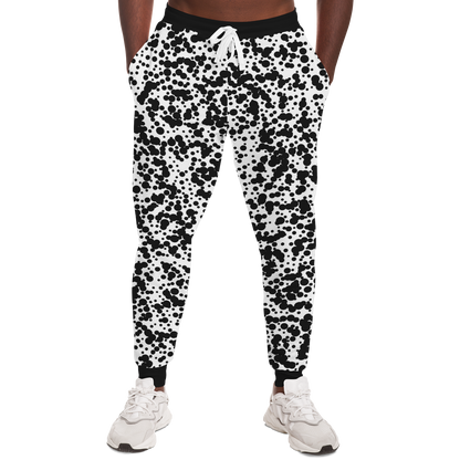 Black Spotted Joggers for Men – Front-on fit with black waistband and cuffs