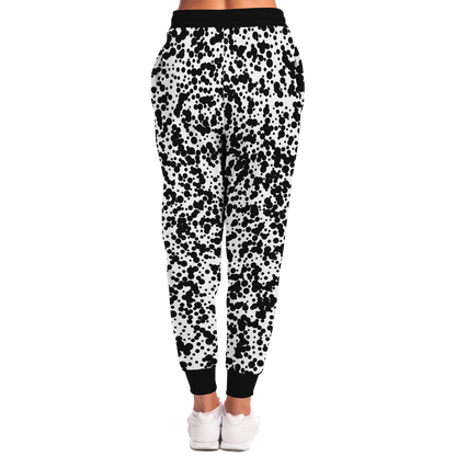 Black Spotted Joggers for Women – Back view emphasizing the all-over spotted pattern