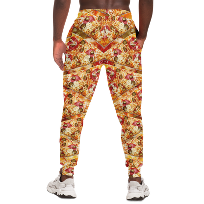 Cheesy Pizza Joggers for Men – Rear view highlighting the tapered legs and delicious print