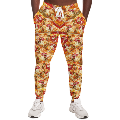 Cheesy Pizza Joggers for Men – Front-facing fit with mouthwatering pizza pattern