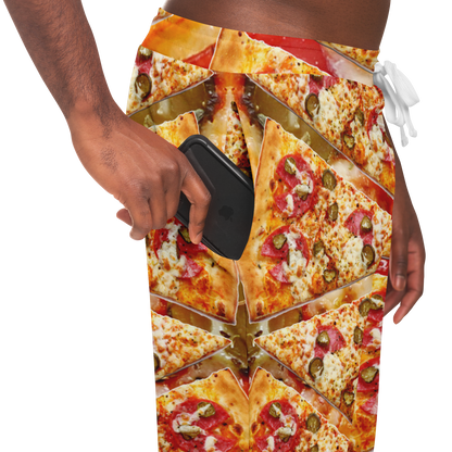 Cheesy Pizza Joggers for Men – Lifestyle pose showing comfort and personality