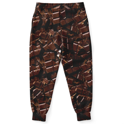 Chocolate Rush Joggers – Back view showcasing the detailed cocoa-inspired design and ankle cuffs