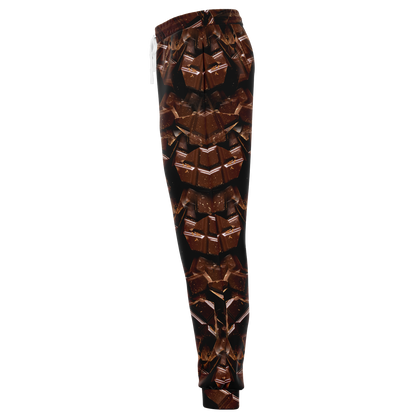 hocolate Rush Joggers – Side profile with clean leg line and rich cocoa print details