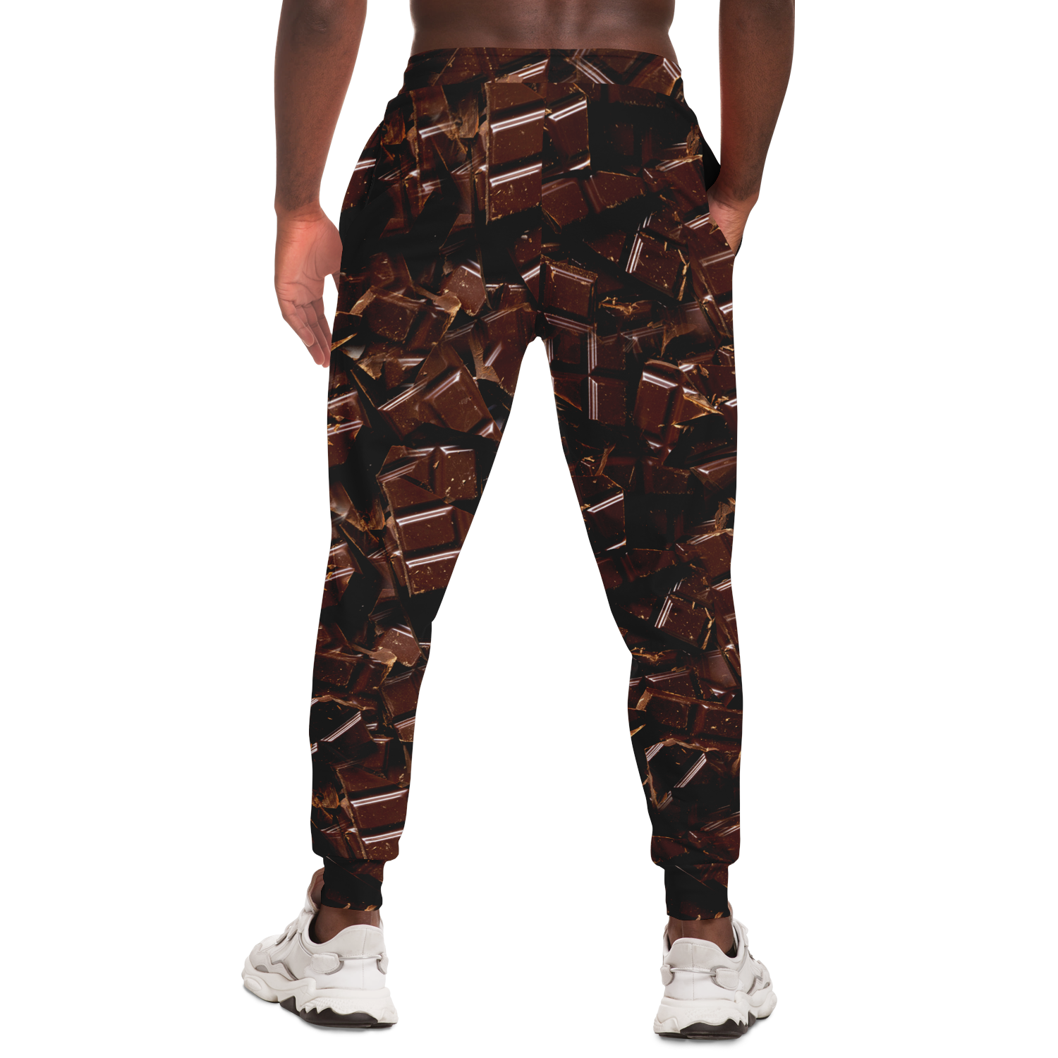 Chocolate Rush Joggers for Men – Rear view highlighting comfort fit and dessert-inspired print