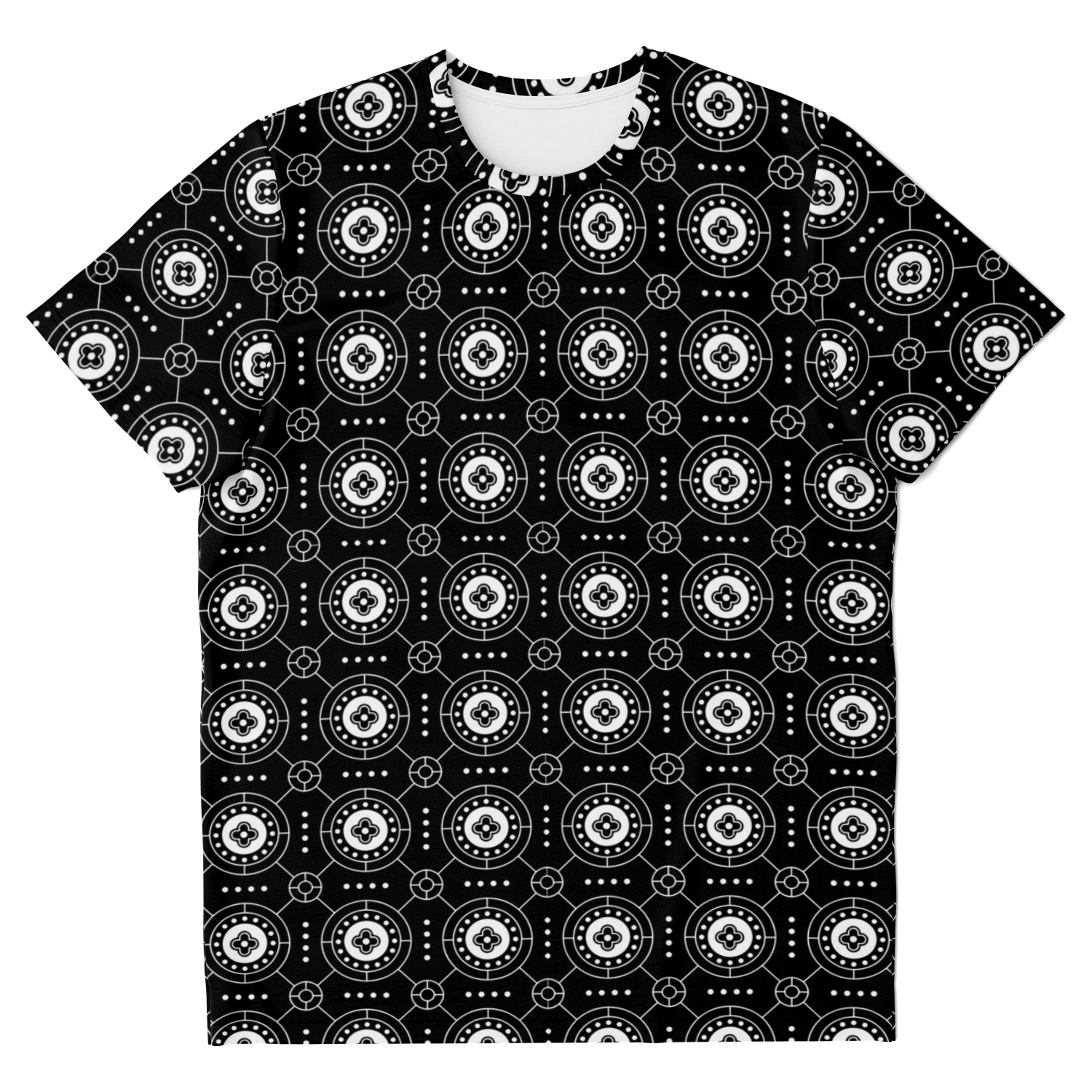 black and white tshirt,
geometric print t-shirt