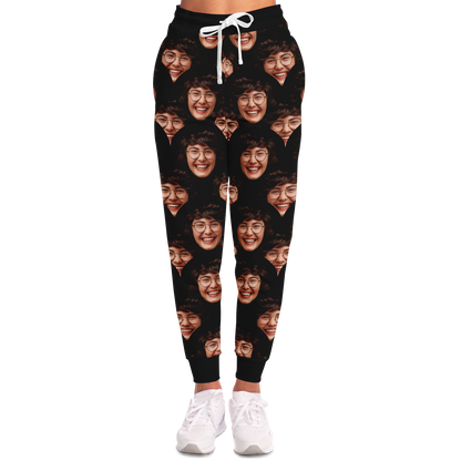  Women’s Custom Joggers – Front view tailored to feminine fit, ready for your face or artwork design