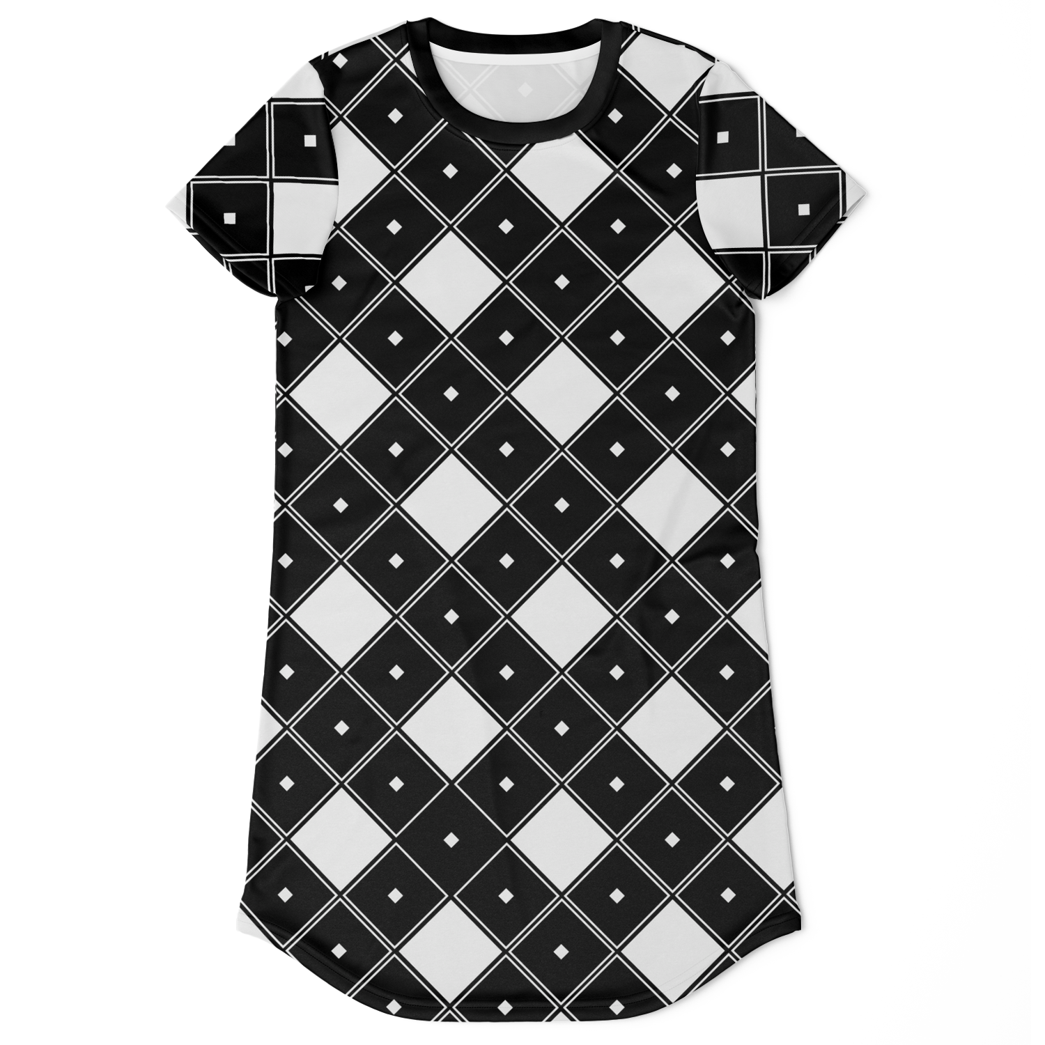BLACK AND WHITE DRESS,
GEOMETRIC PRINT DRESS,
MONOCHROME  DRESS