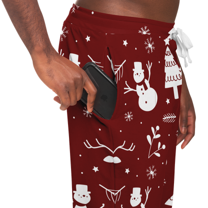 Christmas Frost Joggers – close-up side view showing fabric and pocket detail