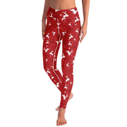 Christmas Reindeer Leggings front pose